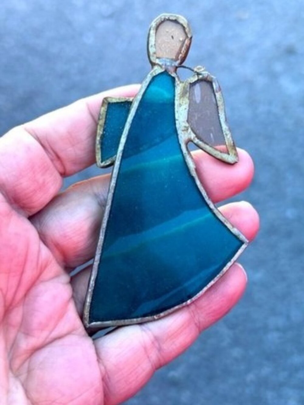 Vintage Hand made stained glass angel